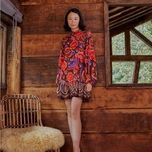 FARM Rio Floral Mini Dress - Red and Purple